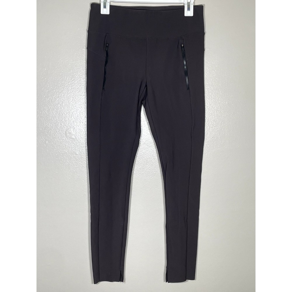Athleta Size S Womens Stellar Tight Leggings Brown Activewear Zip Pockets